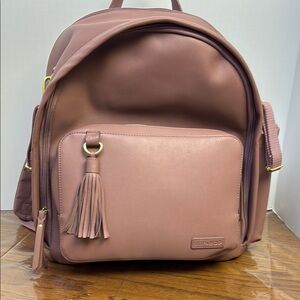 Skip Hop Pink Minimalist Backpack with Tassel Detail
